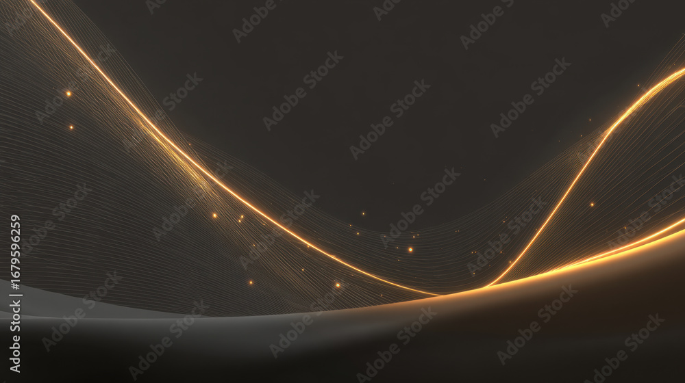 Aufkleber smooth, flowing abstract background featuring soft curves and glowing lines in warm tones. design ev