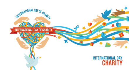 Colorful abstract heart illustration with intertwined elements and flowing lines symbolizing connection and creativity