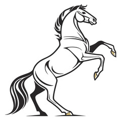 Majestic stallion horse animal vector illustration