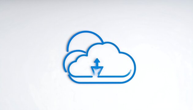 A stylized cloud icon with an upward arrow, suggesting upload