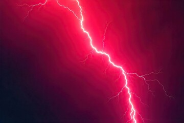 Close-up of a vibrant, crackling lightning bolt against a dramatic red sky The electric energy is intensely bright, contrasting beautifully with the deep crimson backdrop , flash, texture, night