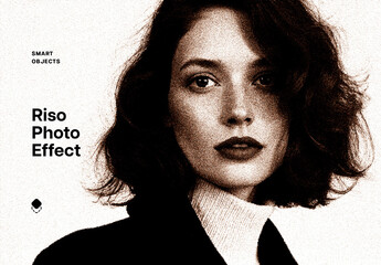 Risoprint Photo Effect Mockup