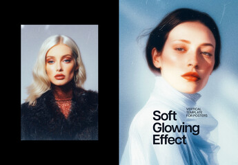 Cinematic Glow Poster Photo Effect Mockup