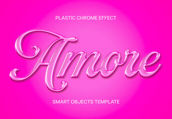Pink Plastic Text Effect Mockup