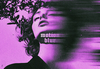 Motion Color Blur Photo Effect Mockup