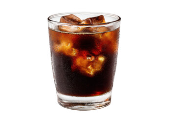 Iced Black Russian Cocktail on Transparent Background