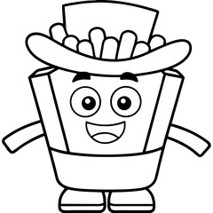 Cartoon fast food french fries sheriff 