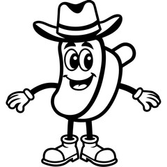 funny cartoon hotdog cowboy
