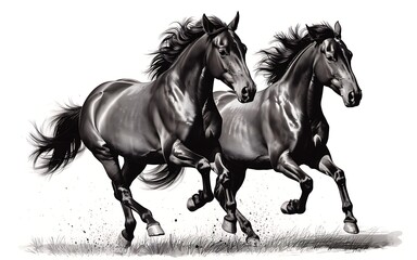 Two horses running