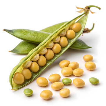 Pigeon pea (tur dal, arhar dal) isolated on white background, ideal for packaging, cooking visuals, nutrition