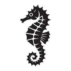 Stencil seahorse silhouette. Seahorse icon vector sign illustration design. Vector black silhouette. with white background