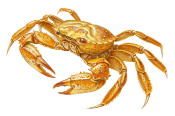 Golden sea crab on AI generated by PNG