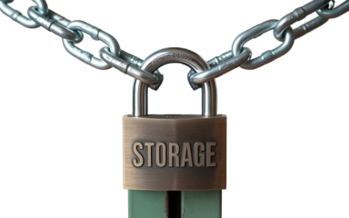 Padlock and chain isolated on transparent background