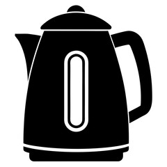 Minimalist Electric Kettle Vector Illustration in Black Silhouette
