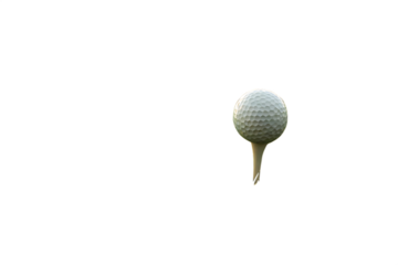 Golf ball is on a tee in a grassy field AI generated by PNG