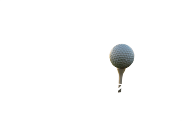 Golf ball is on a tee in a grassy field AI generated by PNG