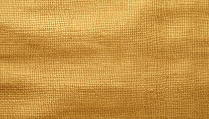 Gold Burlap Texture. Fabric Surface. Close up pattern.