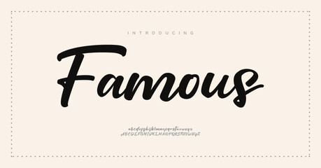 Famous signature Font Calligraphy Logotype Script Brush Font Type Font lettering handwritten. vector illustration 
