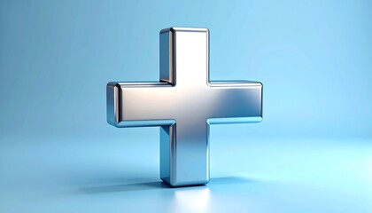 Metallic plus sign
