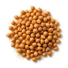 Roasted Bengal gram isolated on white background, perfect for snack packaging, culinary visuals, nutrition info,