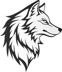Wolf Head Profile Striking Animal Portrait Illustration for Wildlife Enthusiasts