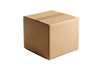 Cardboard Box on Transparent Background for Packaging