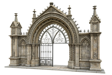 Gothic arch gate isolated on AI generated by PNG