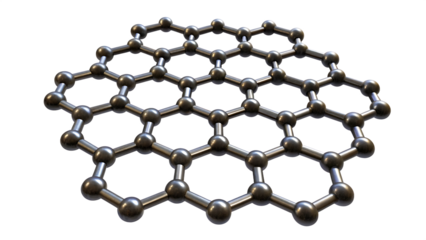 The intricate arrangement of carbon atoms forms isolated on white background, png, ai generated.