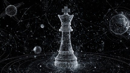 Digital chess king in cosmic space