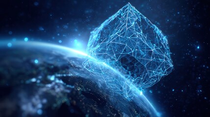 Digital cube over Earth