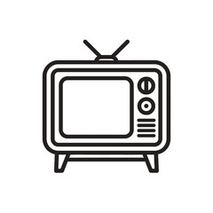 Retro television icon with antenna, a classic broadcast symbol for entertainment and nostalgia, perfect for media projects.