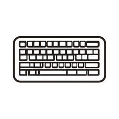 Sleek modern keyboard outline design for technology, communication, and digital work concepts.