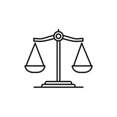 Symbol of justice and balance, scales of law representing fairness, equality, and legal decisions in a clean, modern design