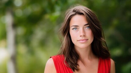 Naklejka premium Woman smiling for a professional LinkedIn profile photo