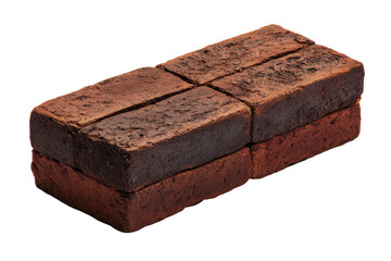 Compressed Tea Brick Stack on Transparent Background
