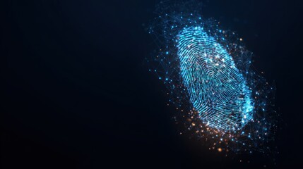 Digital Fingerprint on Dark Background