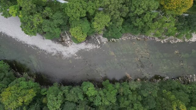 4k drone footage of the River Lune near Kirby Lonsdale, Cumbria, UK