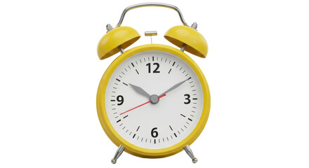 Isolated Yellow Alarm Clock