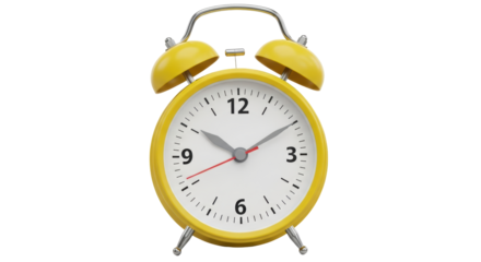 Isolated Yellow Alarm Clock