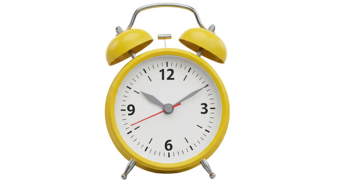 Isolated Yellow Alarm Clock