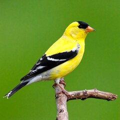 Naklejka premium Yellow bird on branch