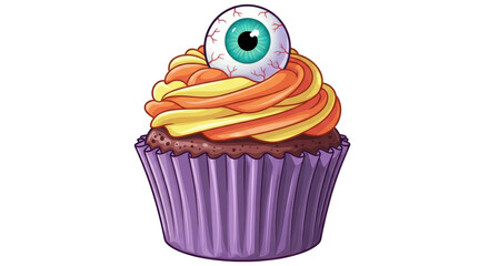 Isolated Eyeball Cupcake