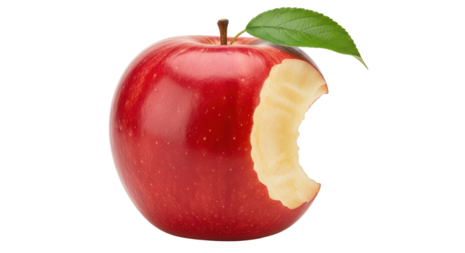 Isolated Bitten Red Apple