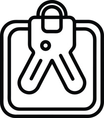 Outline icon of games clip, or a paper clip on a transparent background