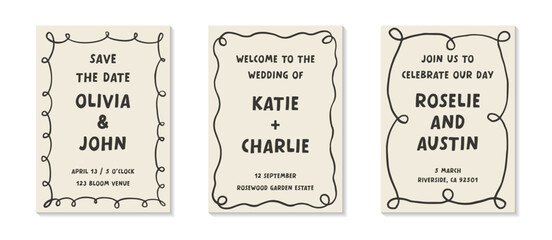 Elegant vintage hand drawn border frame vector illustration decoration for invitation, menu, bachelorette or celebration design.