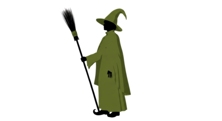 Isolated Witch Silhouette