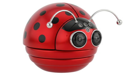 Isolated Ladybug Robot Spy Camera