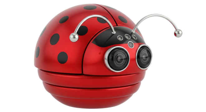 Isolated Ladybug Robot Spy Camera
