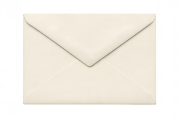 Closed white envelope isolated on transparent background, symbolizing traditional mail and communication