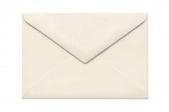 Closed white envelope isolated on transparent background, symbolizing traditional mail and communication